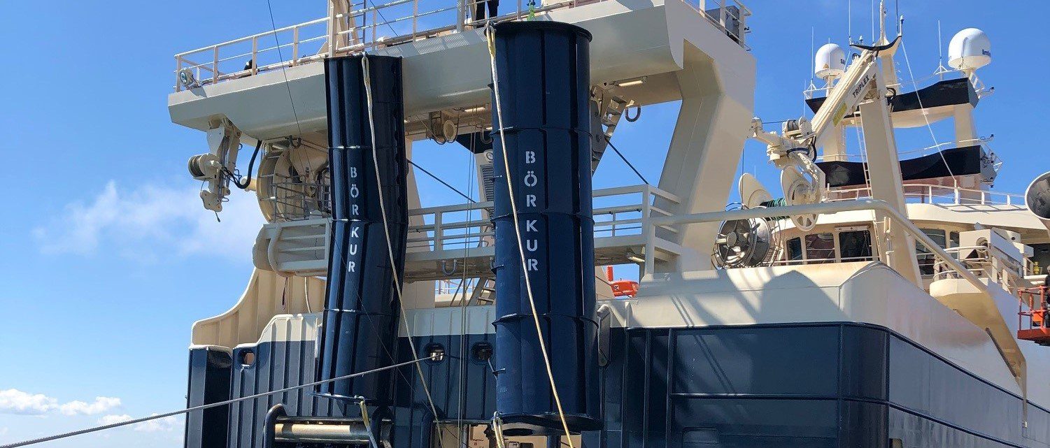 Icelandic trawler Börkur with new Vónin Twister trawl doors